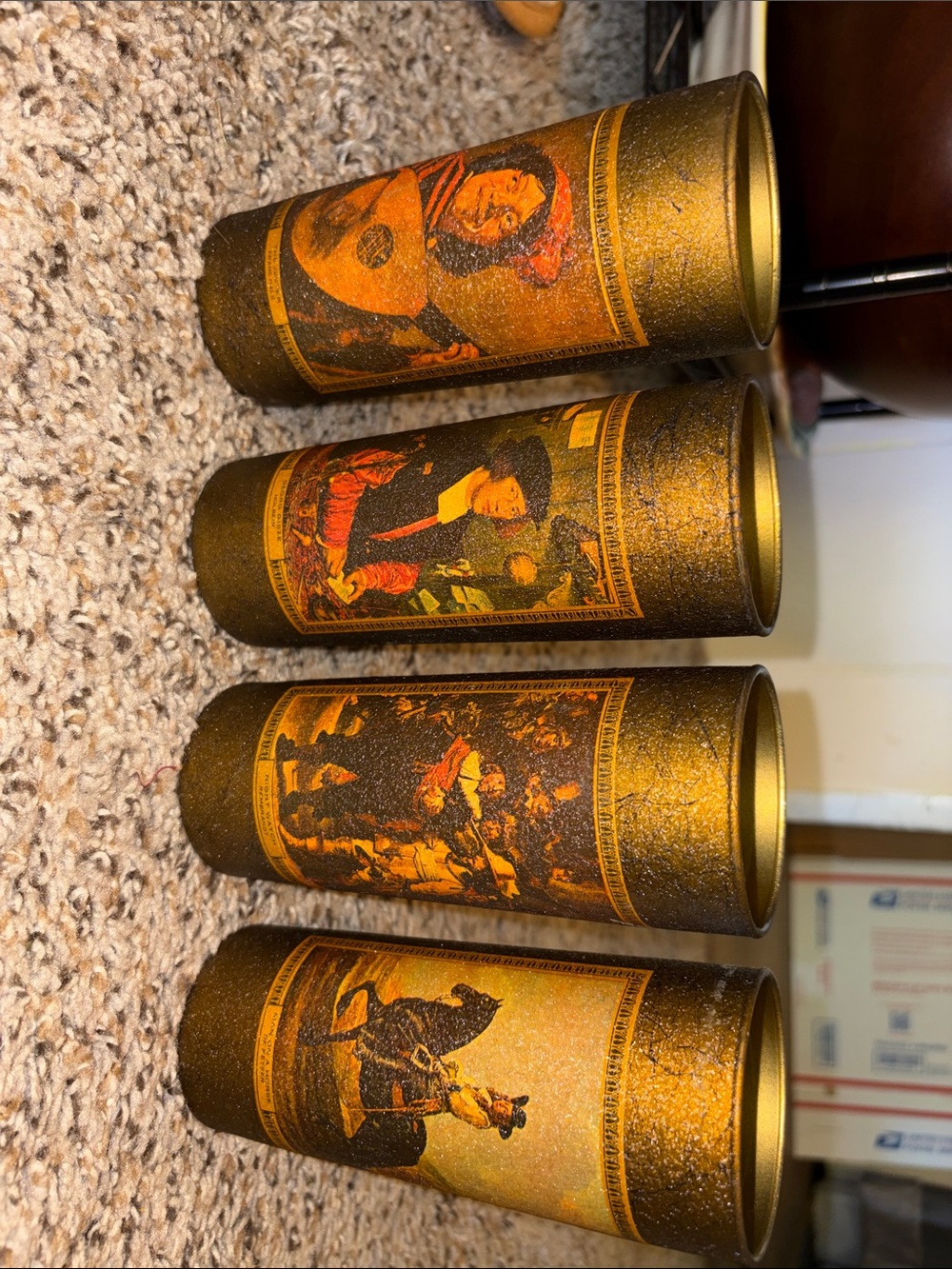 Set of 4 Vintage Jim Beam Libbey Old Masters Highball glasses